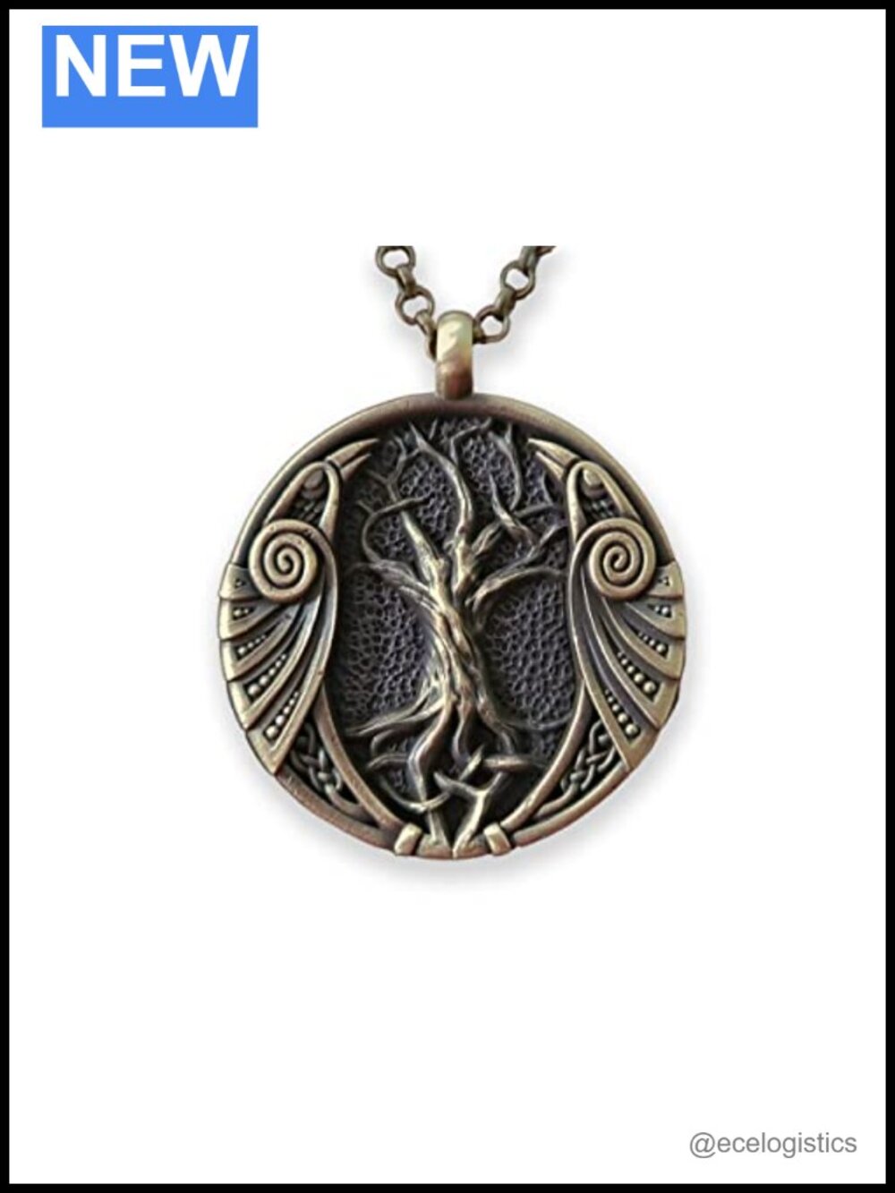 Sterling Silver Viking Yggdrasil Pendant Necklace 22in